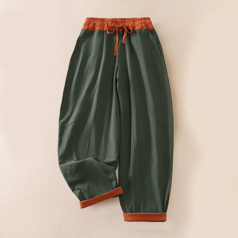 Pantalon velours femme taille élastique sarouel doublé polaire