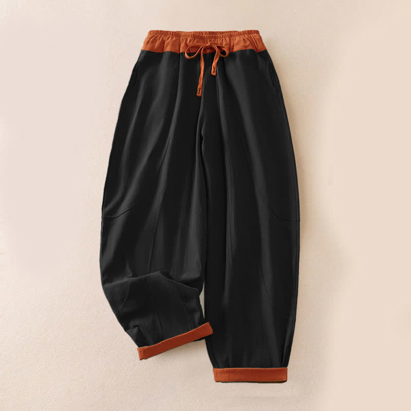Pantalon velours femme taille élastique sarouel doublé polaire
