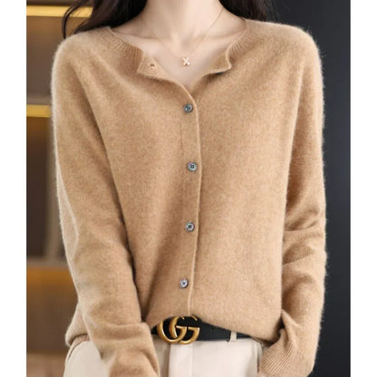 Cardigan en laine mérinos femme | Doux, respirant | Col rond