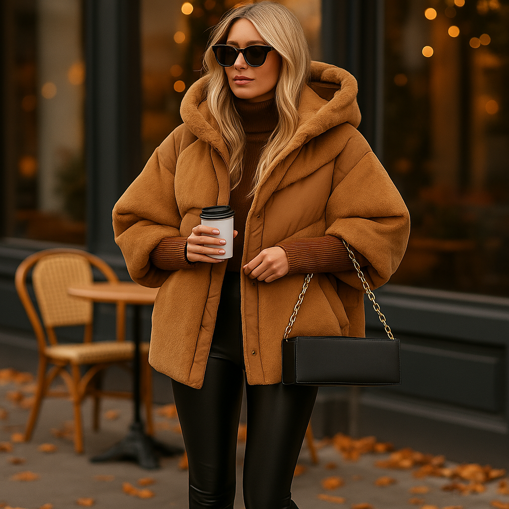 Parisfemme - Veste Bomber Moderne de Luxe - Capuche Intégrée