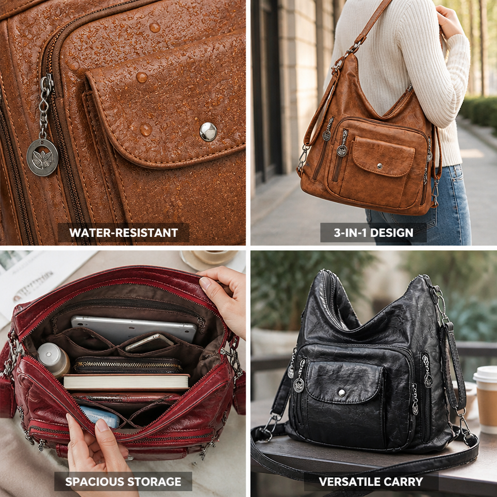Sac à main convertible 3-en-1 | Résistant à l'eau