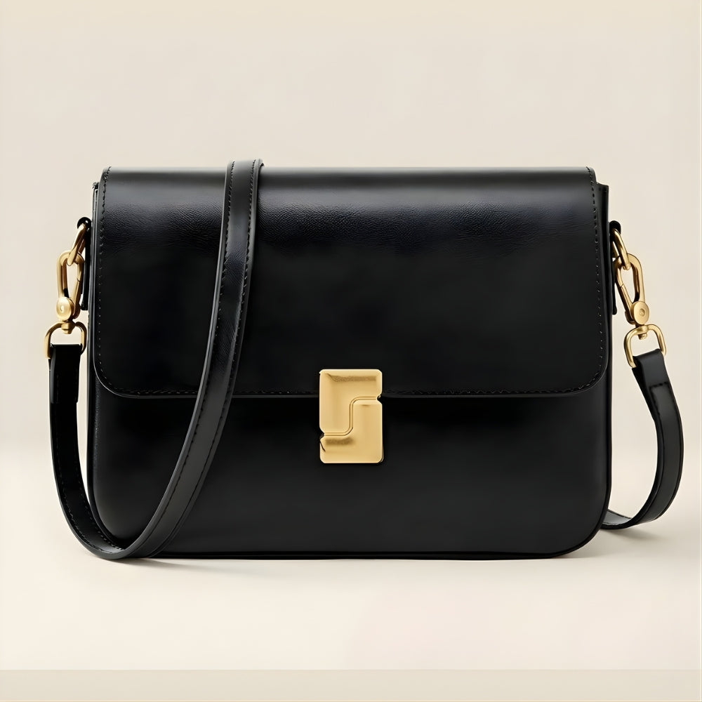 Sac à Main Vintage Cuir | Bandoulière Ajustable, Détails Or
