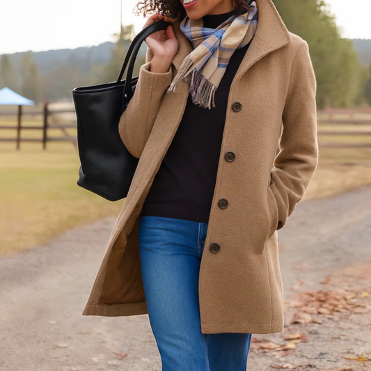 Manteau d'hiver femme | Coupe classique, boutons | Élégant