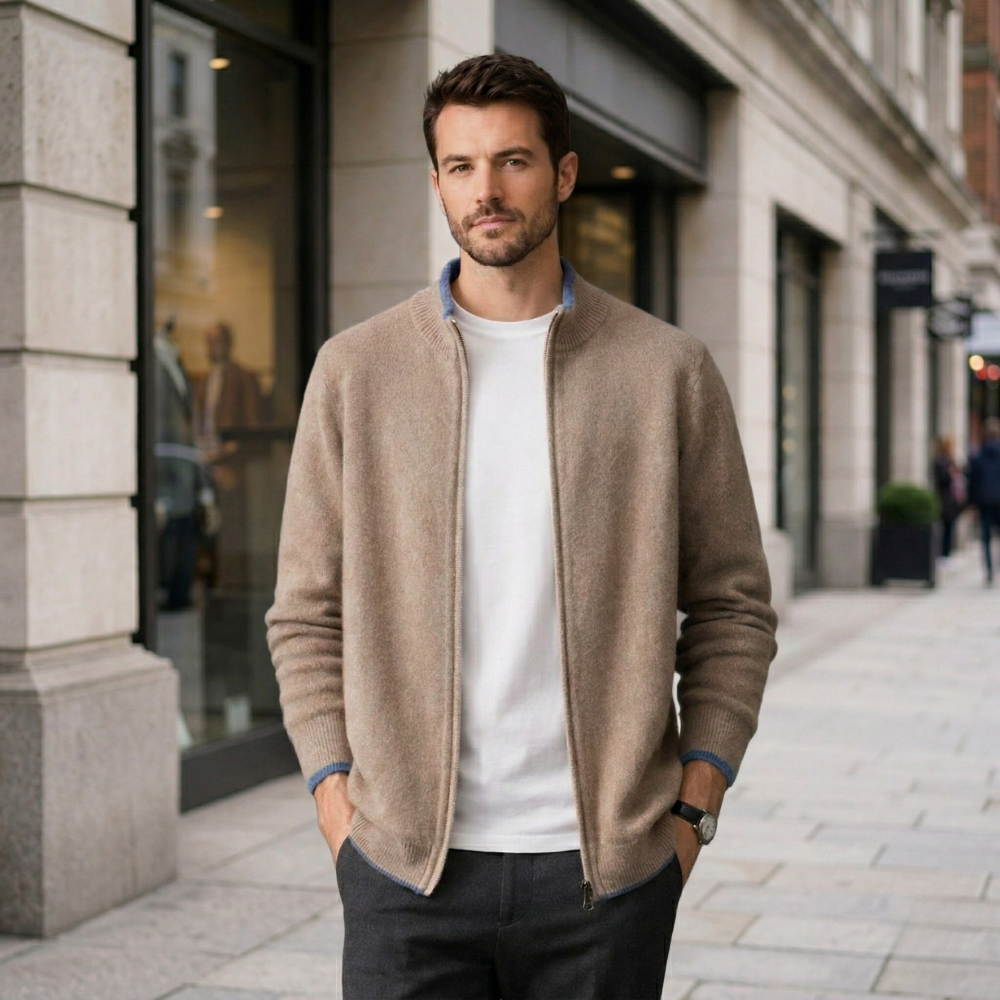 Veste en Cachemire Zippée pour Homme | Chaude et Élégante | Douce et Stylée