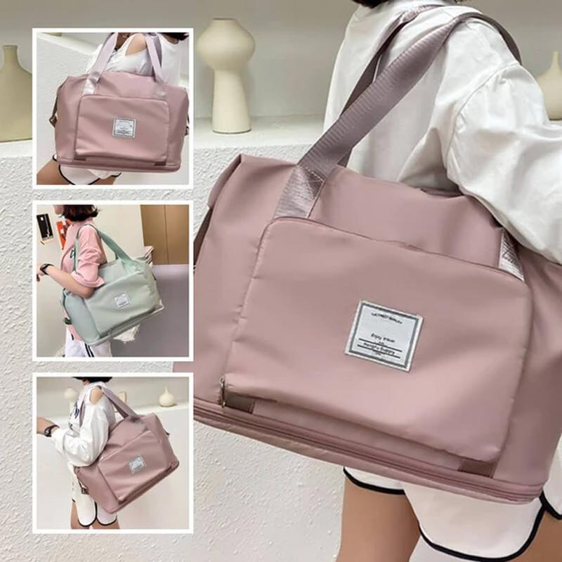 Sac de voyage | Pliable, extensible | Compartiment à chaussures, attachable aux bagages