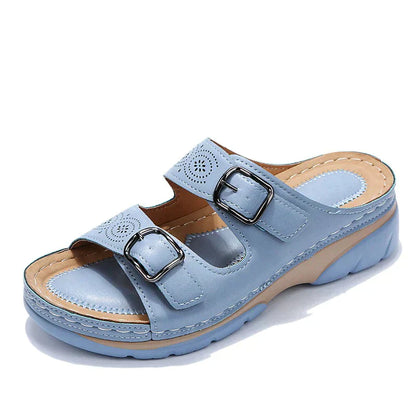 Sandales orthopédiques femme bride réglable cuir