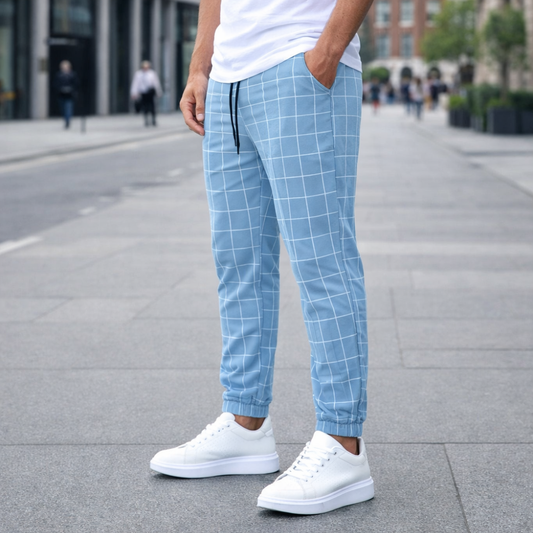 Pantalon de jogging à carreaux pour hommes | Confort style casual | Décontrac...