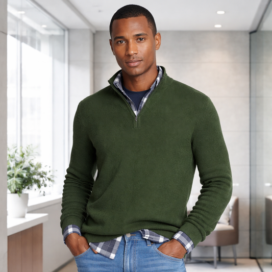 Pull en cachemire pour homme avec fermeture éclair | Style décontracté | Doux et élégant