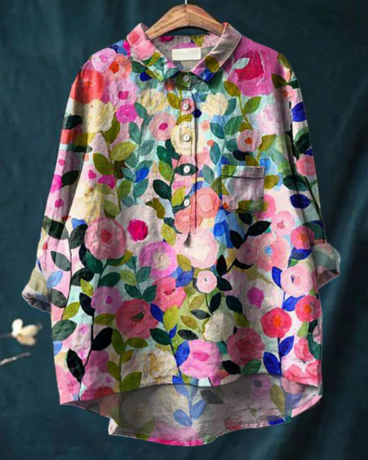 Feminine Chemisier - Floral Print - Élégance Moderne-Chemisier-PARIS FEMME