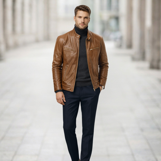 Veste en Cuir Premium pour Homme | Style Élégant | Intemporel, Sophistiqué