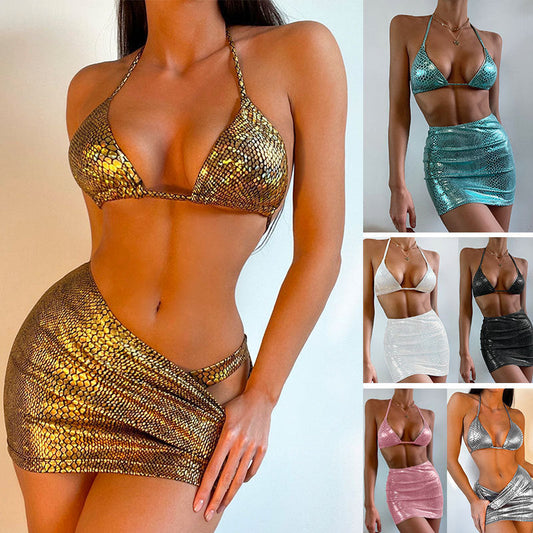 Ensemble de bain serpent 3 pièces - Élégance estivale-Maillots de bain-PARIS FEMME