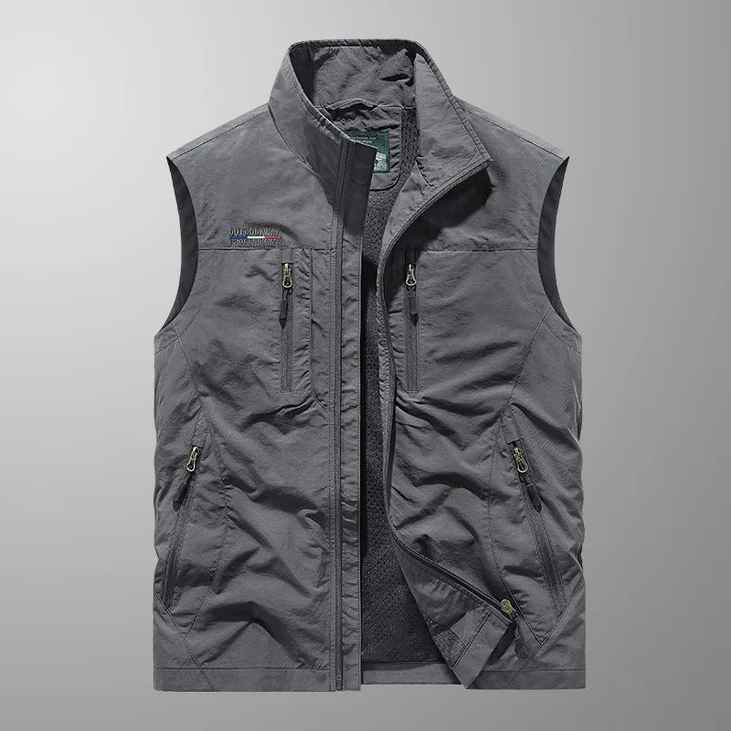 Gilet Homme | Coupe-vent Légère | Col Montant, Poches Pratiques