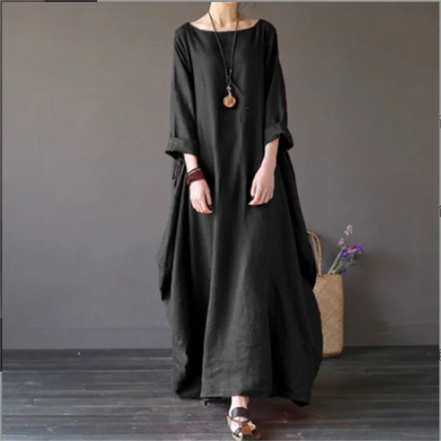 Robe Bohème Femme | Coton, Coupe Oversize | Longue et Fluide