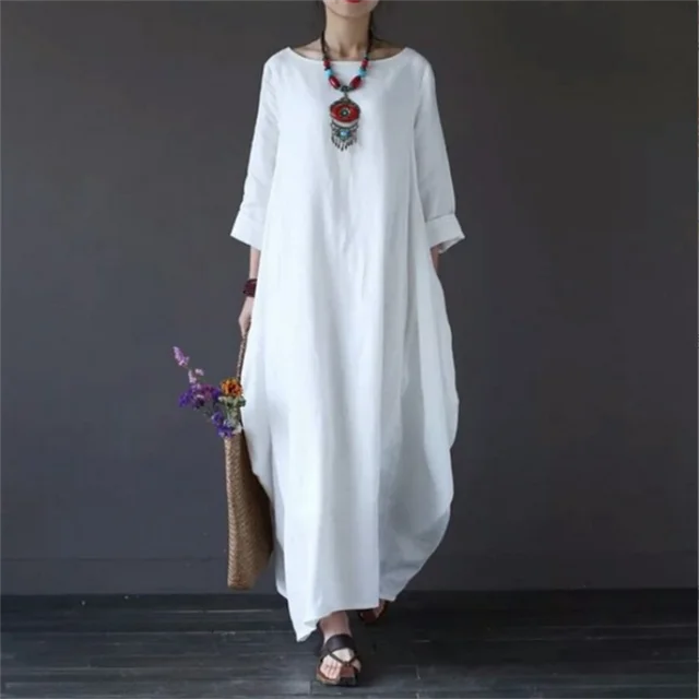 Robe Bohème Femme | Coton, Coupe Oversize | Longue et Fluide
