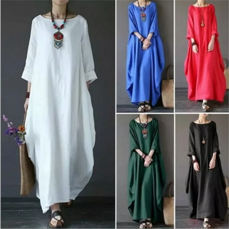 Robe Bohème Femme | Coton, Coupe Oversize | Longue et Fluide