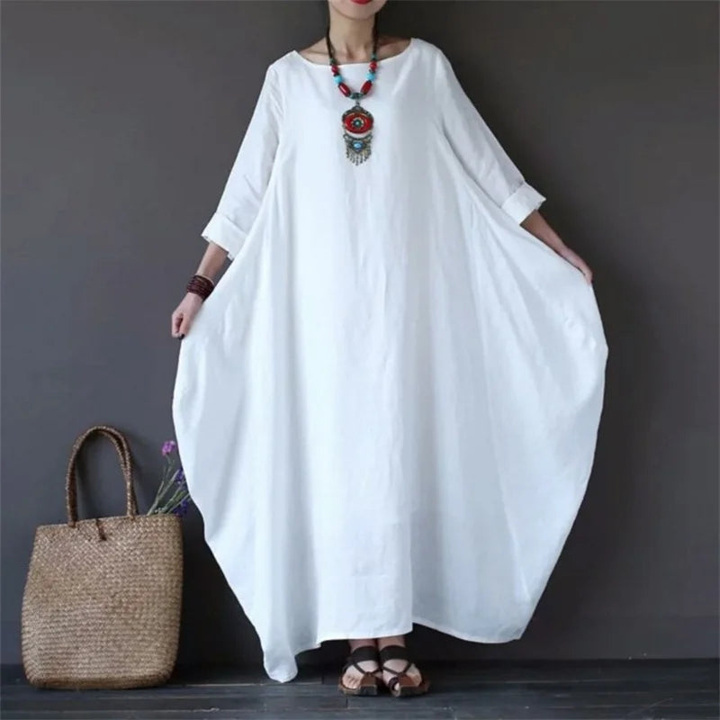 Robe Bohème Femme | Coton, Coupe Oversize | Longue et Fluide