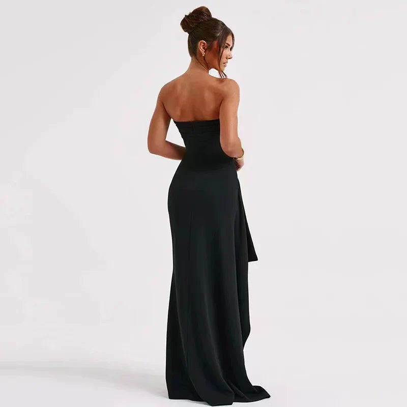 Robe Maxi Longue Noire - Sans Bretelles - Élégante - Soirée