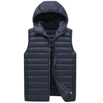 Doudoune sans manches homme imperméable à capuche thermique avec poches zippées