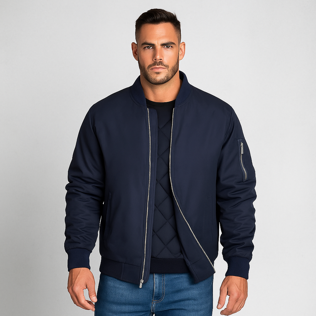 Veste bomber Elias slim - Fermeture éclair - Modèle homme élégant