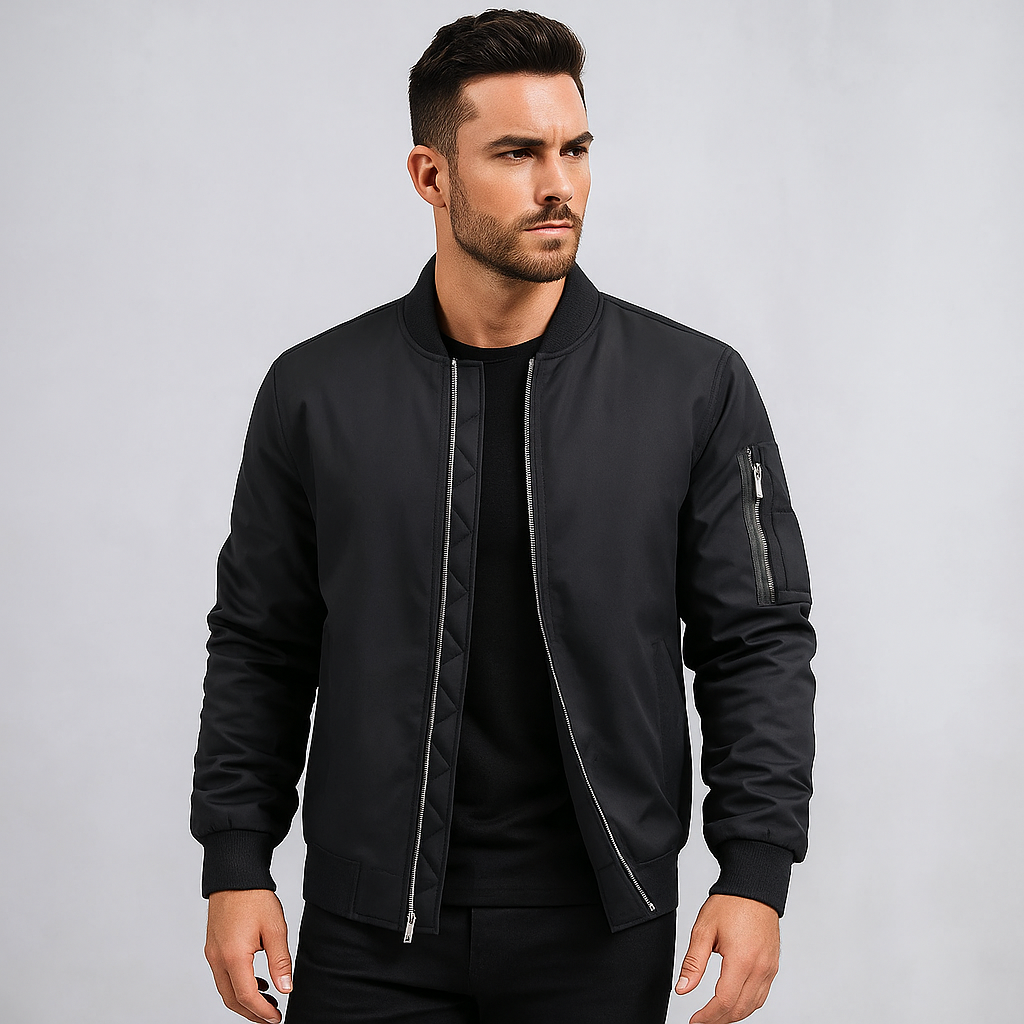 Veste bomber Elias slim - Fermeture éclair - Modèle homme élégant