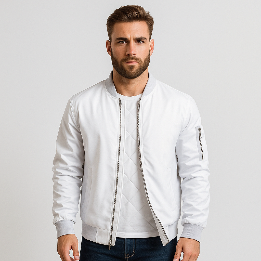 Veste bomber Elias slim - Fermeture éclair - Modèle homme élégant