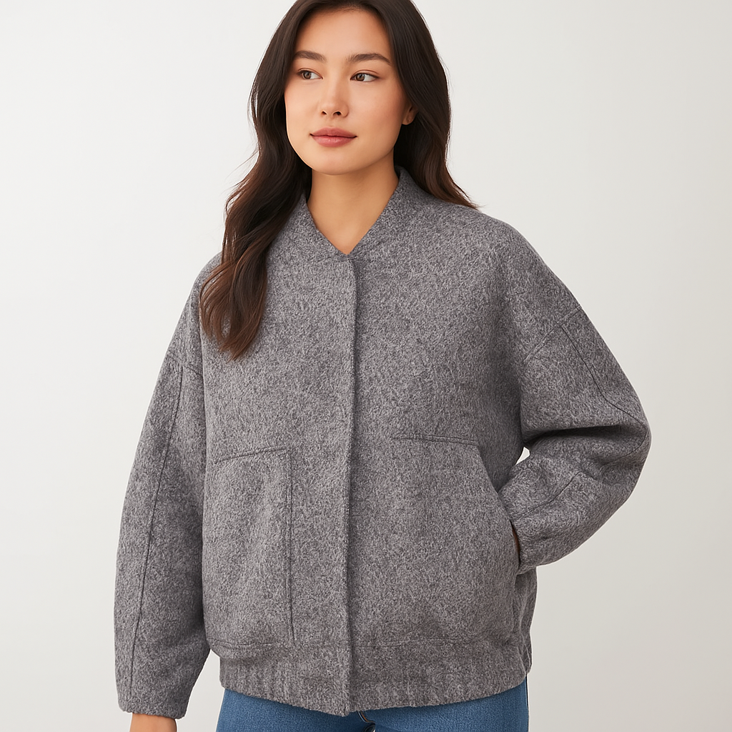 Sylvi - Veste bomber surdimensionnée - Boutons - Confortable & Élégante