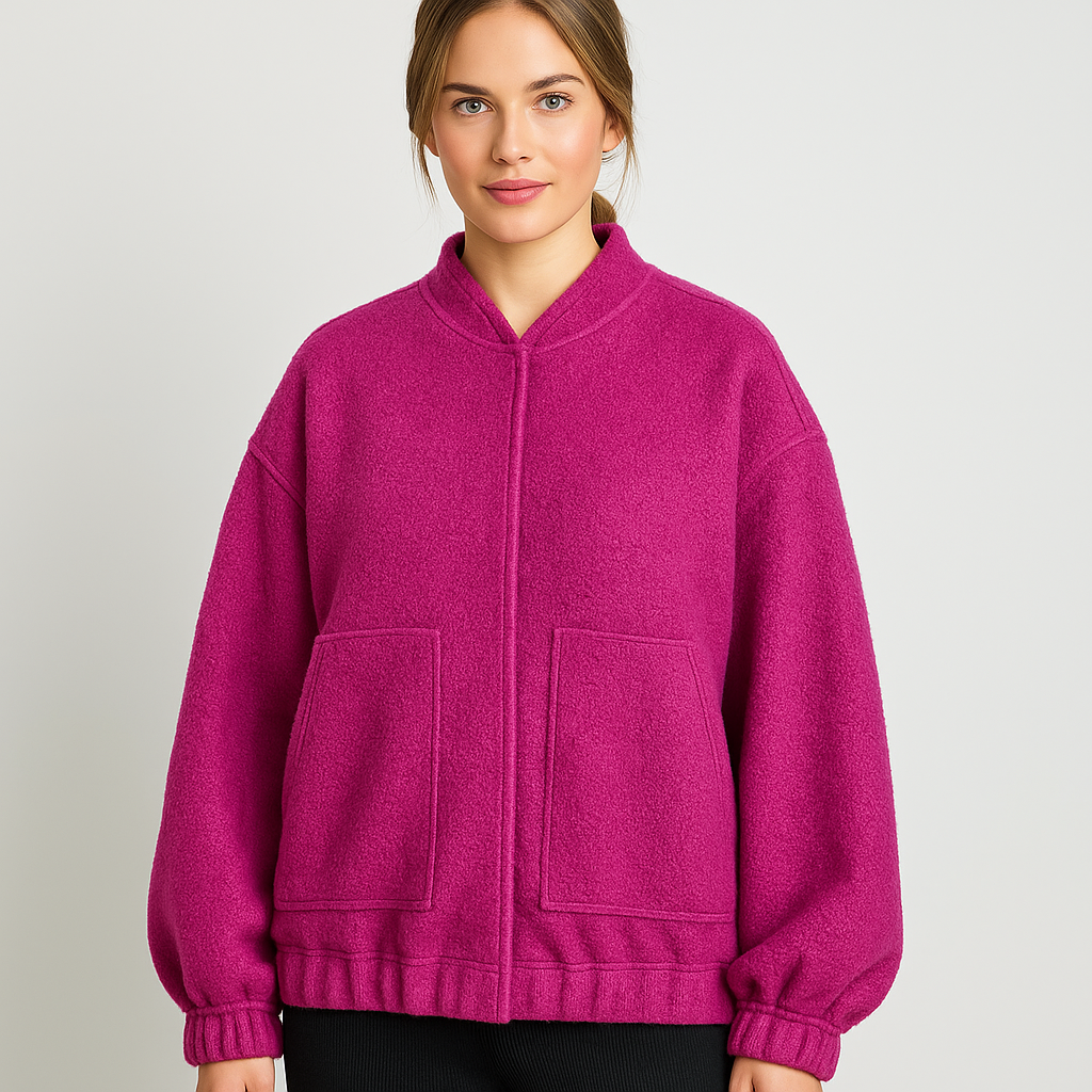 Sylvi - Veste bomber surdimensionnée - Boutons - Confortable & Élégante