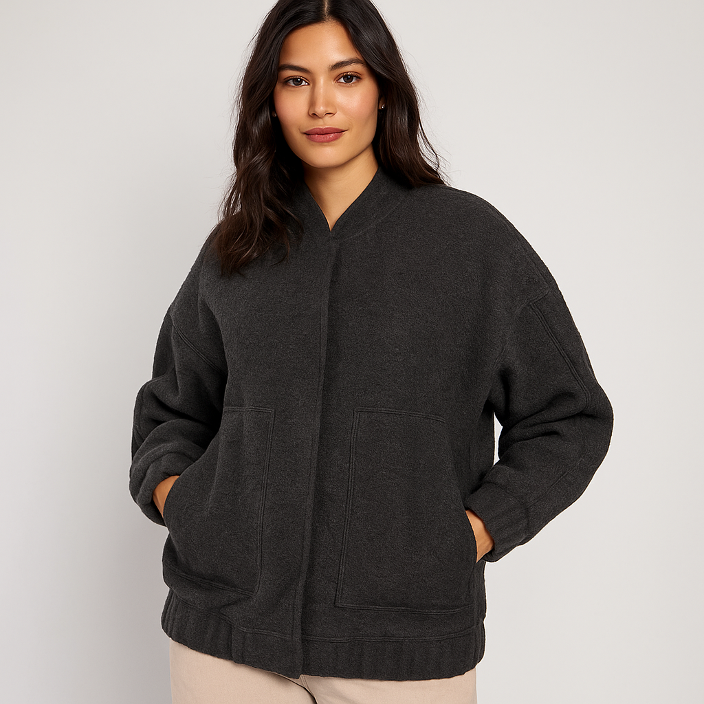 Sylvi - Veste bomber surdimensionnée - Boutons - Confortable & Élégante