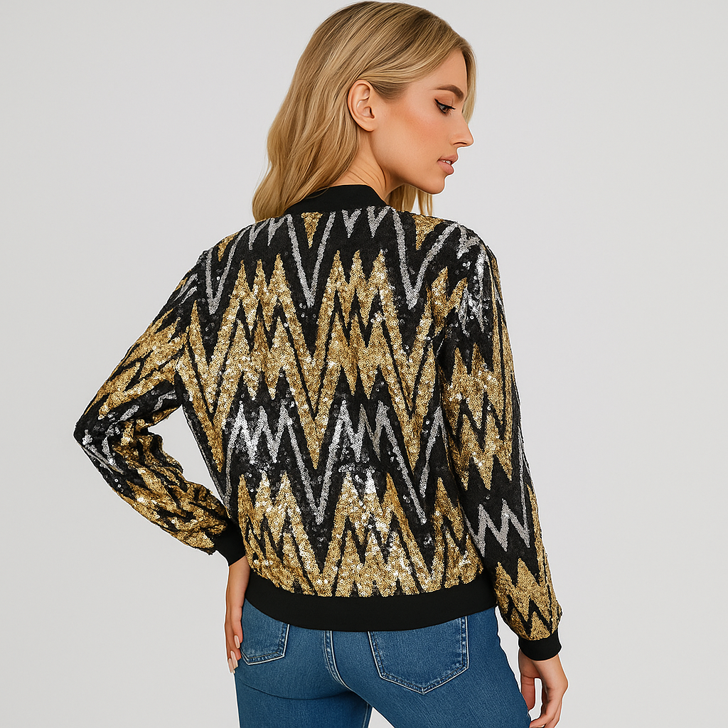 Thea Bomber Jacket - Paillettes - Style Unique - Confort