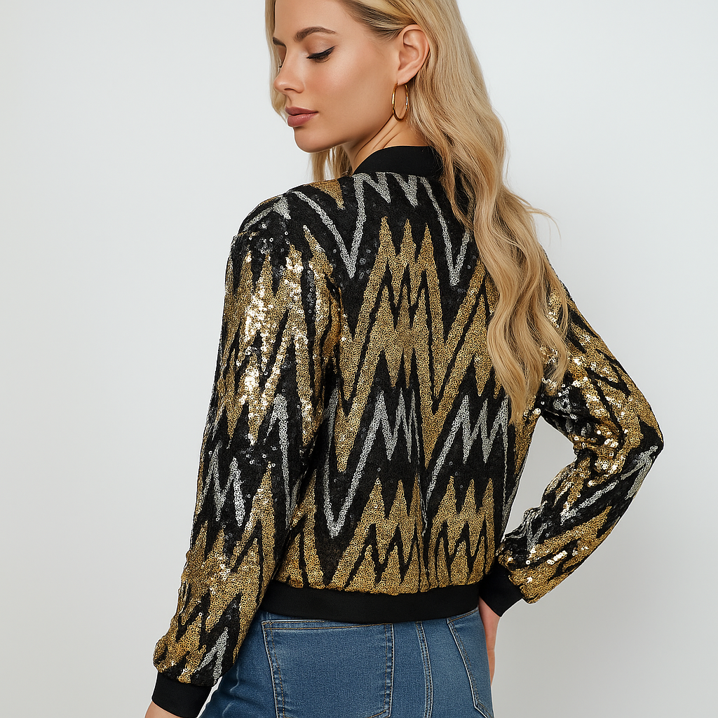Thea Bomber Jacket - Paillettes - Style Unique - Confort