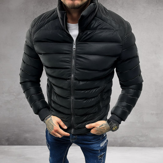 Veste Puffer Homme - Isolation Rembourrée - Col Haut - Coupe Ajustée