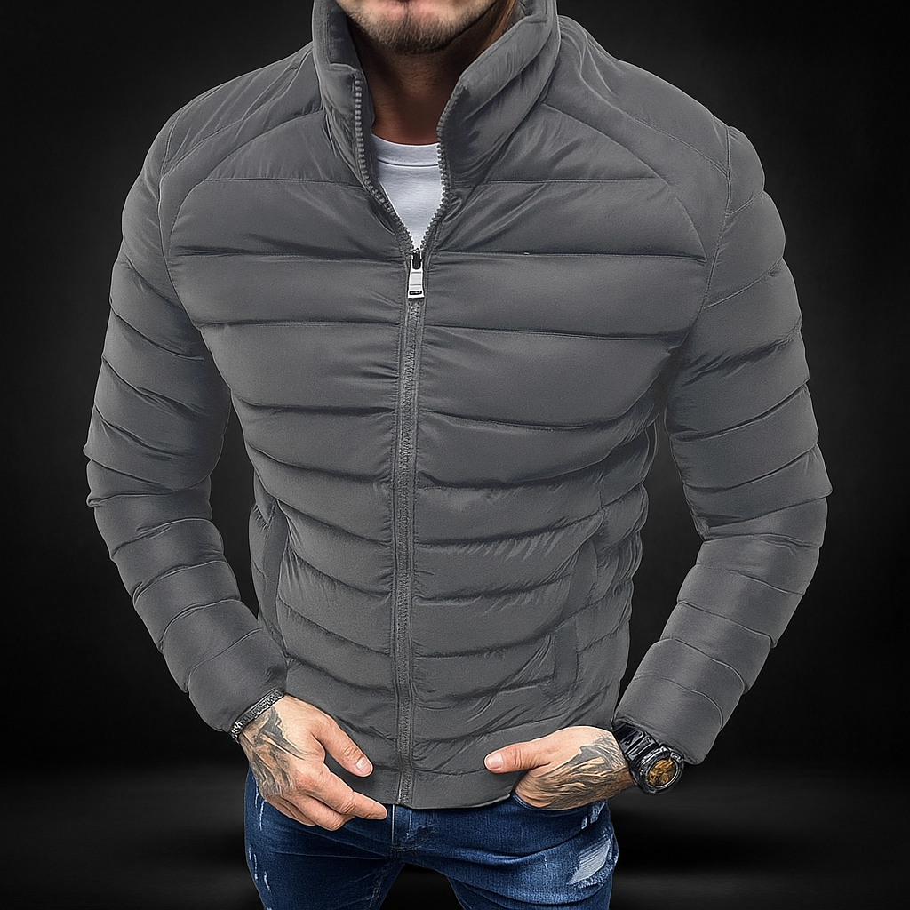 Veste Puffer Homme - Isolation Rembourrée - Col Haut - Coupe Ajustée