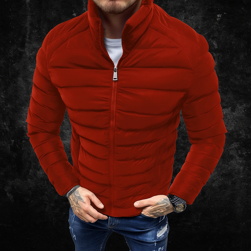 Veste Puffer Homme - Isolation Rembourrée - Col Haut - Coupe Ajustée