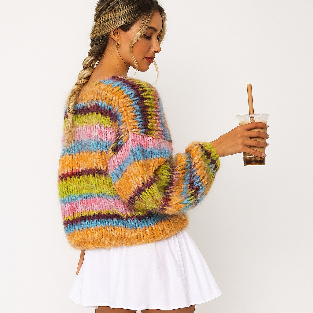 Stilla - Cardigan Douillet Multicolore - Confort Doux - Style Élégant & Chaleureux