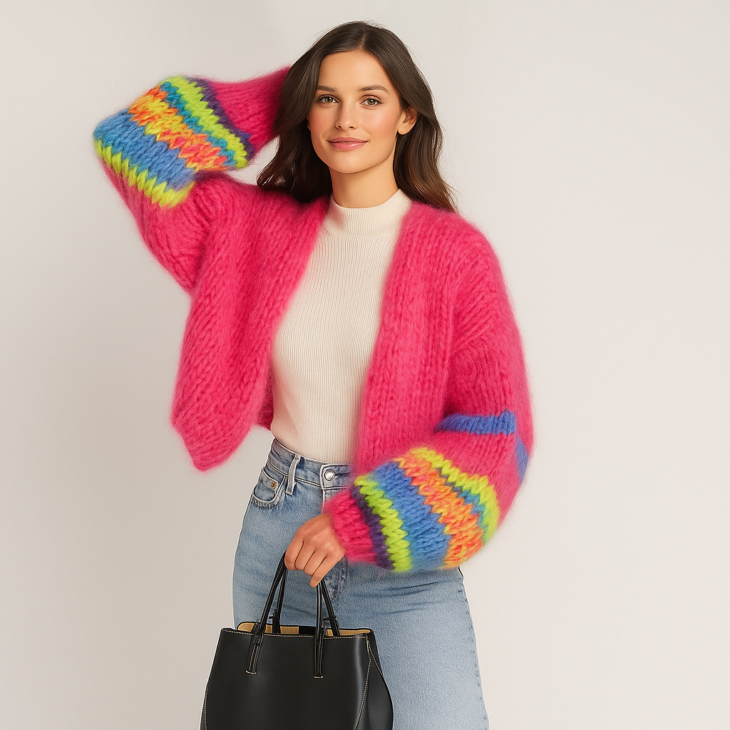 Stilla - Cardigan Douillet Multicolore - Confort Doux - Style Élégant & Chaleureux