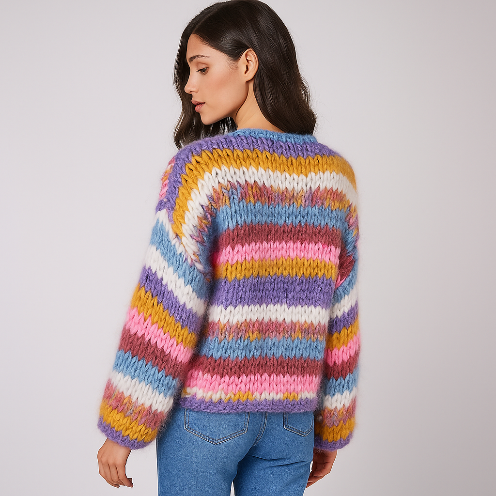 Stilla - Cardigan Douillet Multicolore - Confort Doux - Style Élégant & Chaleureux