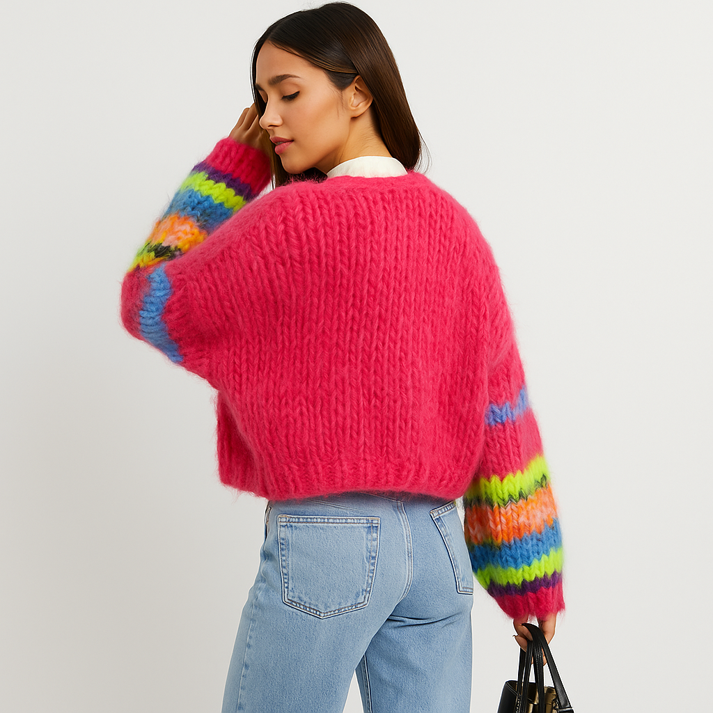 Stilla - Cardigan Douillet Multicolore - Confort Doux - Style Élégant & Chaleureux