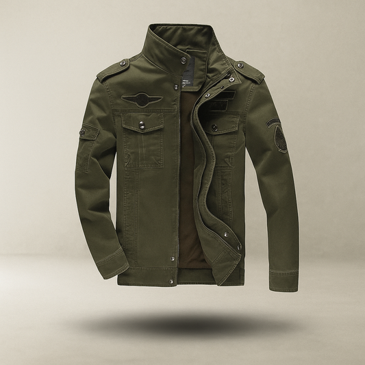 Veste militaire homme - col montant - design robuste - protection optimale