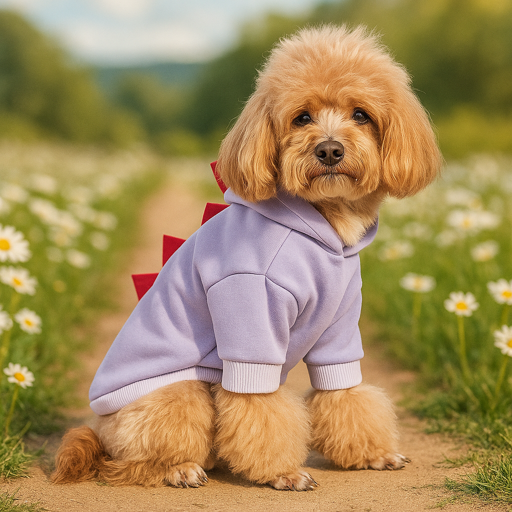 Hoodie Halloween Dinosaurier für Hund - Warmes Fleece Kostüm - Lustiges Outfit