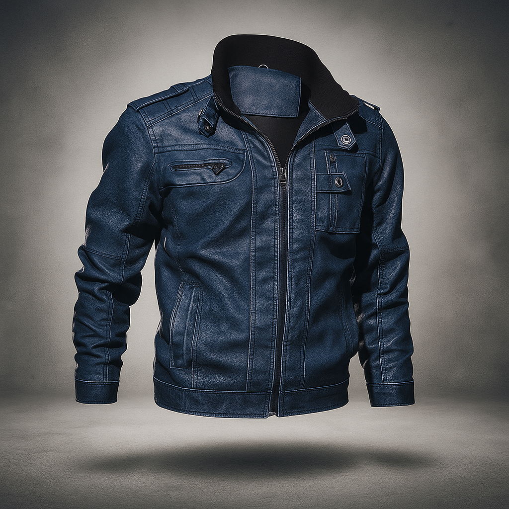 Veste Casual Cuir PU Homme - Chaude - Style Motocyclette - Confort