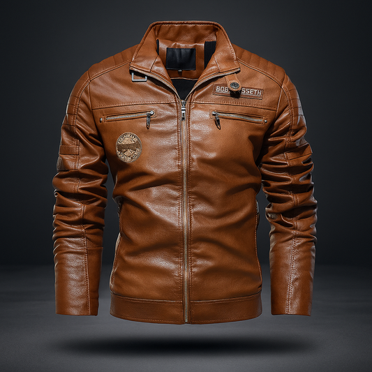 Veste d'Hiver en Cuir Homme - Chaude - Élégante - Durable