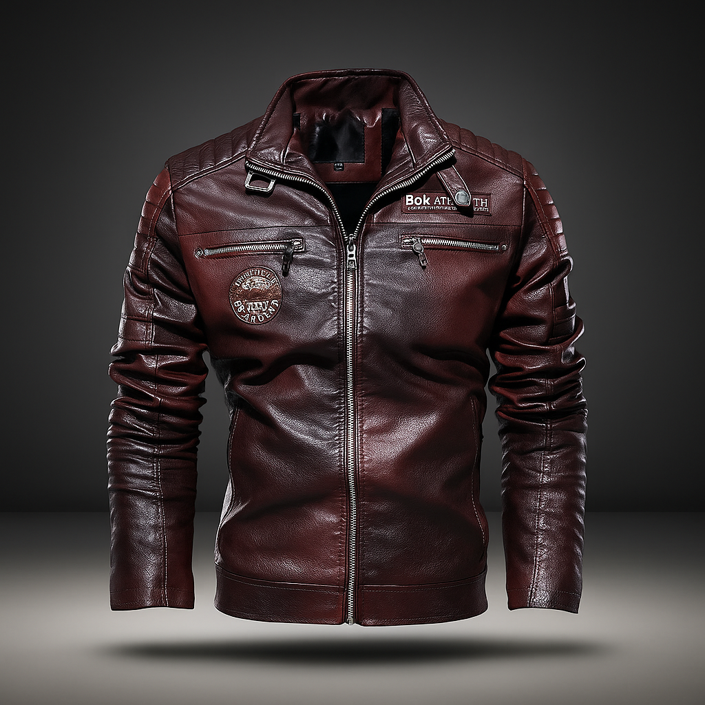 Veste d'Hiver en Cuir Homme - Chaude - Élégante - Durable