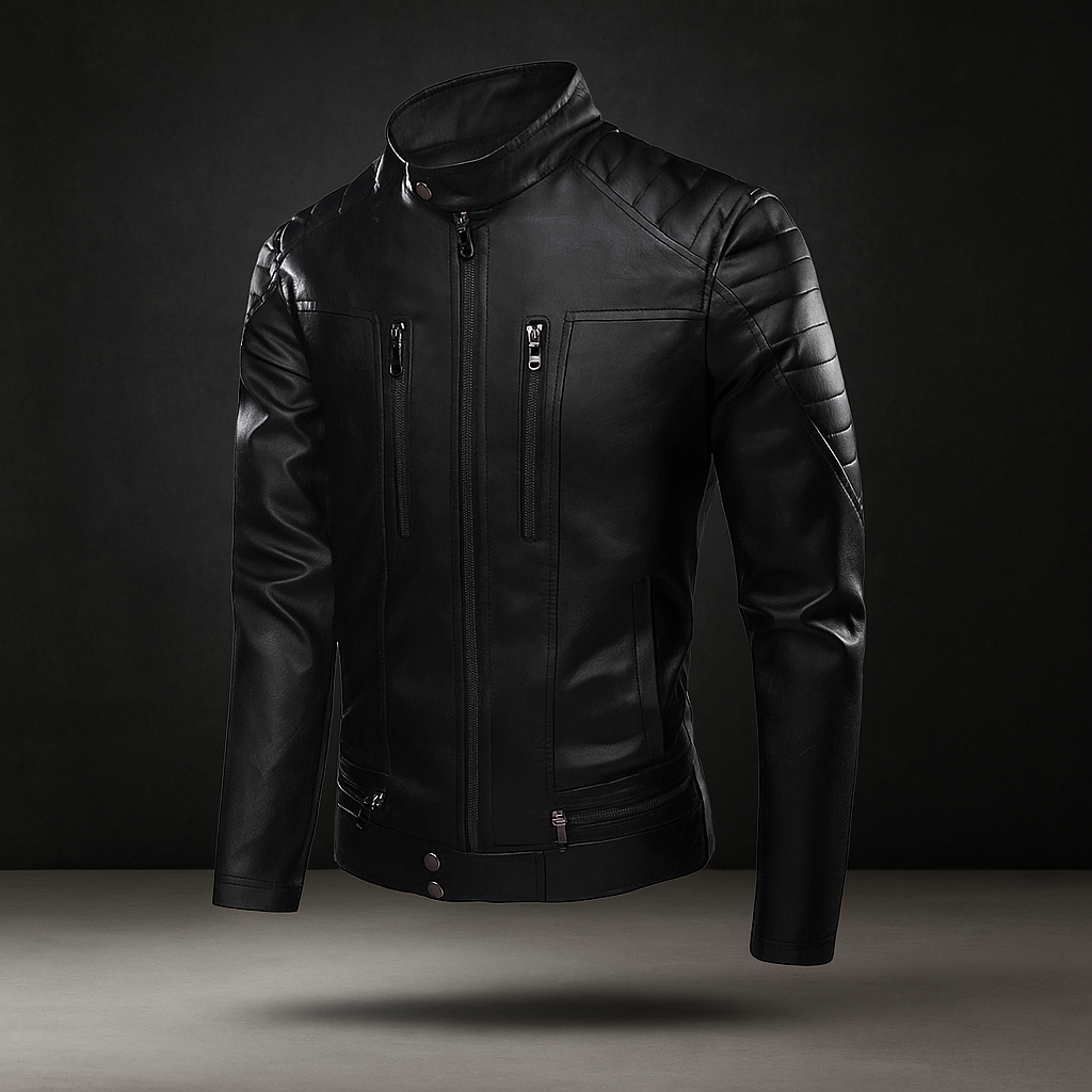 Veste Casual Homme en PU Cuir - Col Montant - Élégante & Robuste