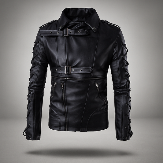 Veste de moto homme - cordon de serrage - fermetures boucle - style décontracté