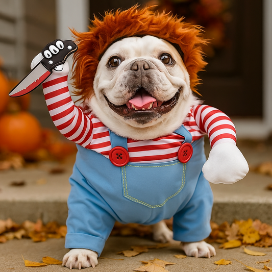 Halloween-Kostüm für Hund - Lustiges Plüschtier - Gruselige Puppe