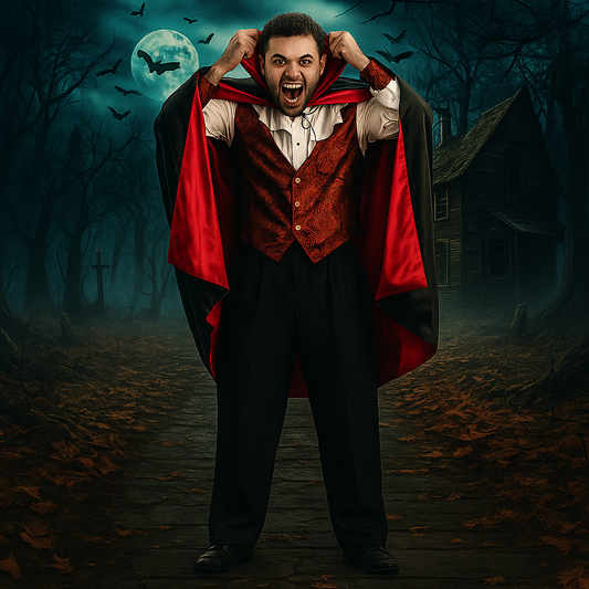 Gruseliges Vampirkostüm - Lange Gothische Umhang - Halloween Herren