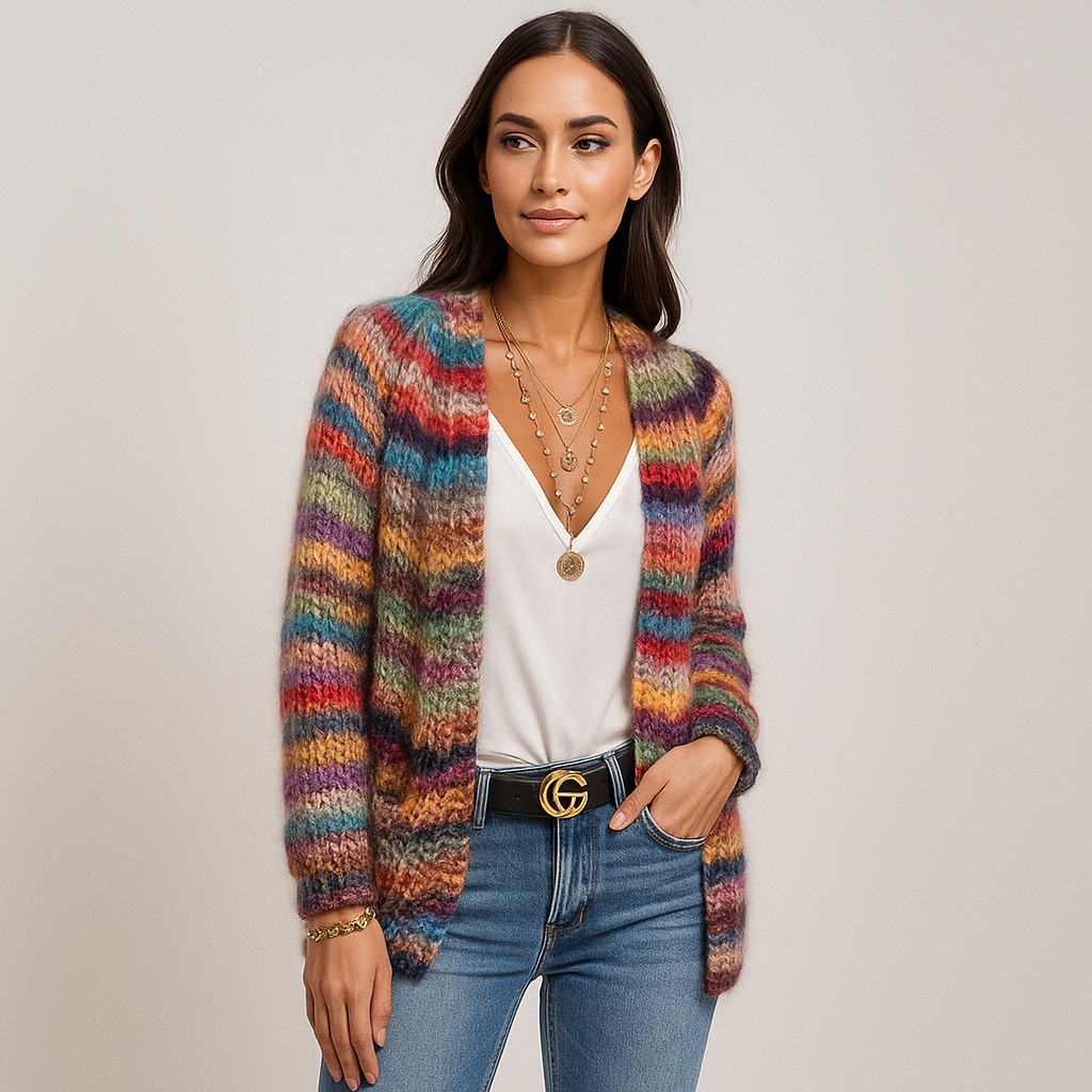 Cardigan Multicolore Doux et Élégant