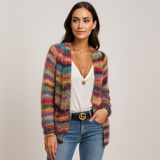 Cardigan Multicolore Doux et Élégant