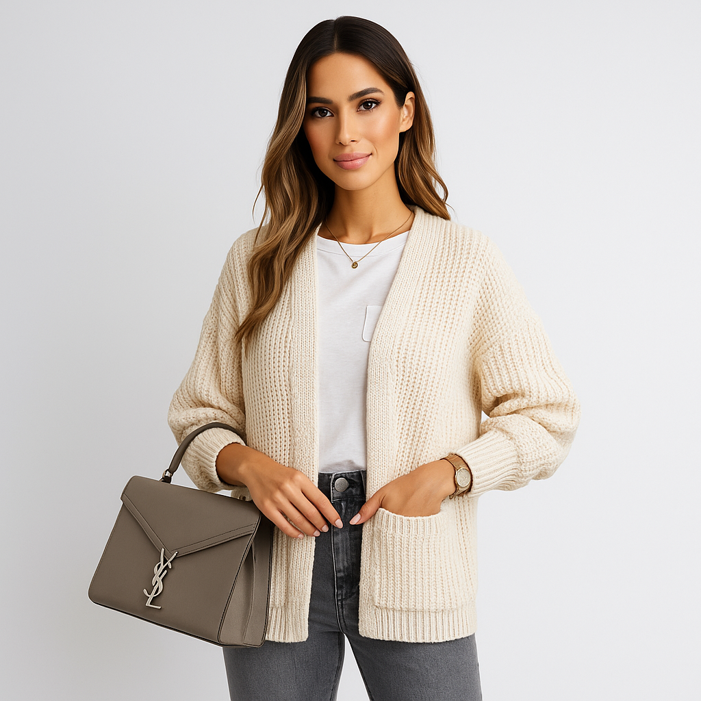 Cardigan Confortable - Manches Longues - Poches Pratiques