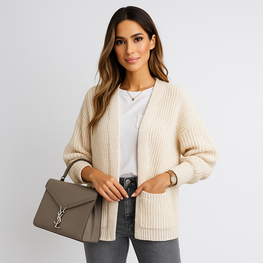 Cardigan Confortable - Manches Longues - Poches Pratiques